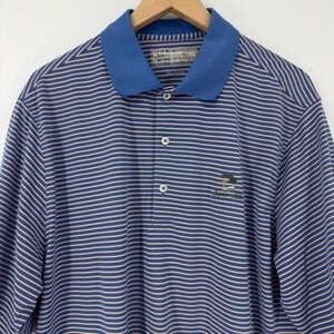 Donald Ross Men's Golf Polo XL Shirt Jupiter‎ Hills Golf Club Striped Blue